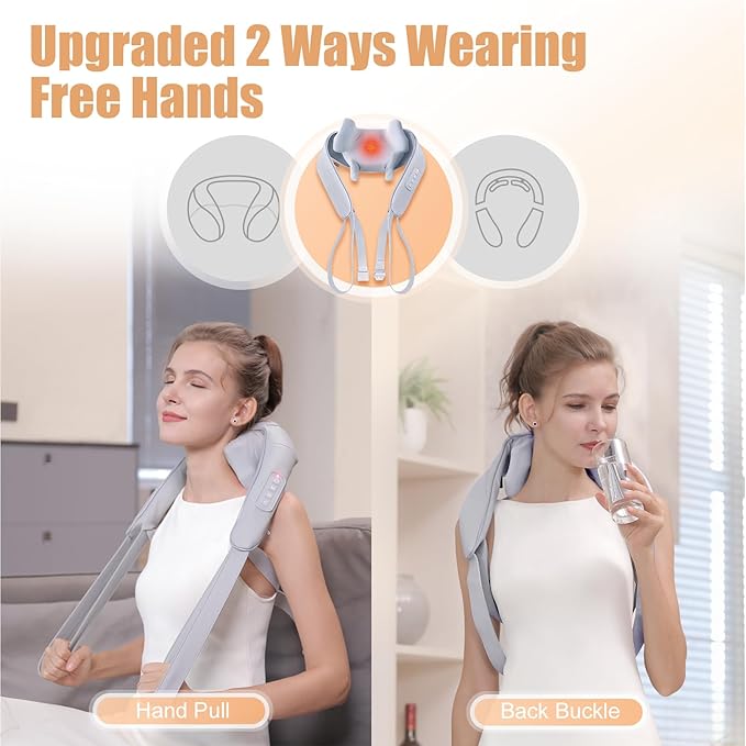 Electric Shiatsu Back and Neck Massager, Cordless Shoulder Massager - Image 2