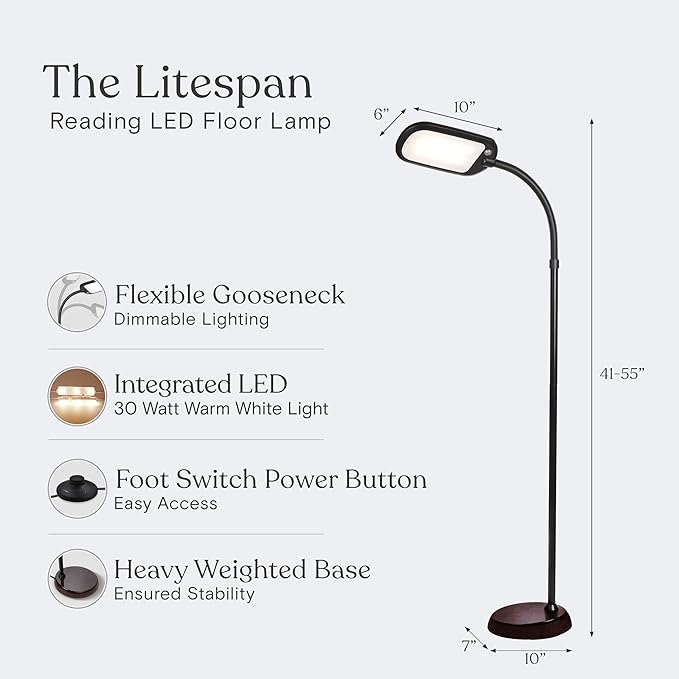 Brightech Litespan Slim LED Floor Reading Lamp - Image 4
