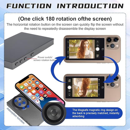 LANBOUY Selfie Screen Back Camera Monitor Phone Vlog Magnetic Selfie Screen - Image 5