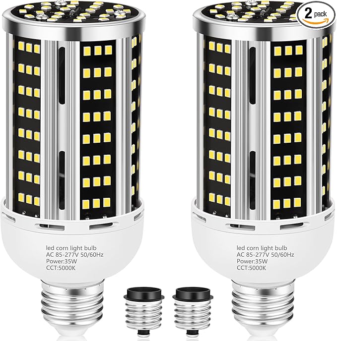 35W LED Corn Light Bulb 2 pack, Commercial Grade Daylight 5000K E26/E39 5000LM by YANYCN
