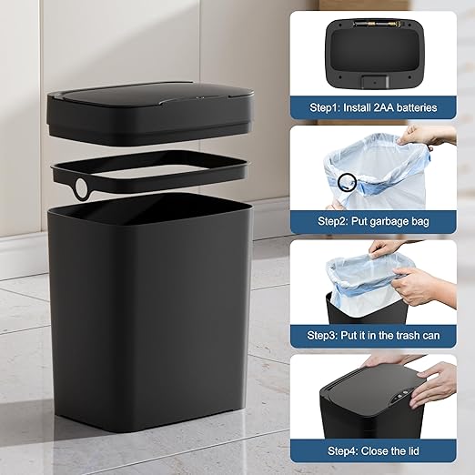 2 Pack 2.7 Gal Bathroom Trash Can - Image 9