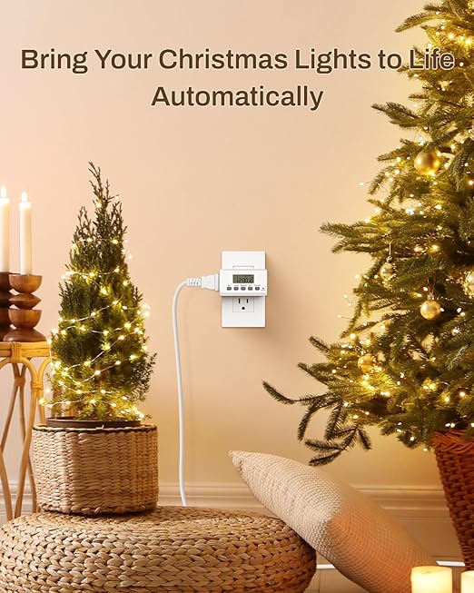 BN-LINK Indoor Digital Timer Outlet, 24 Hour Light Timer Easy Programmable - Image 7