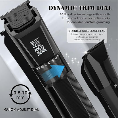 QREEYX Beard Trimmer for Men Groin & Body Hair Trimmer, Nose & Ear Clipper Head - Image 2