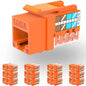 Rapink RJ45 Keystone Jack Cat6 10G Support, Keystone Jacks UTP 25 Pack by Rapink