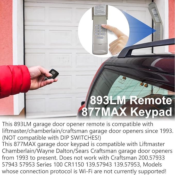 for Chamberlain LiftMaster Craftsman Garage Door Opener Keypad & Remote - Image 2