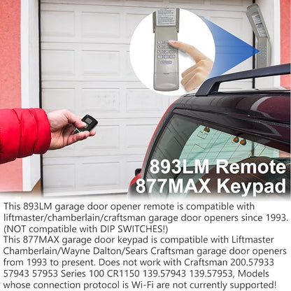 for Chamberlain LiftMaster Craftsman Garage Door Opener Keypad & Remote - Image 2