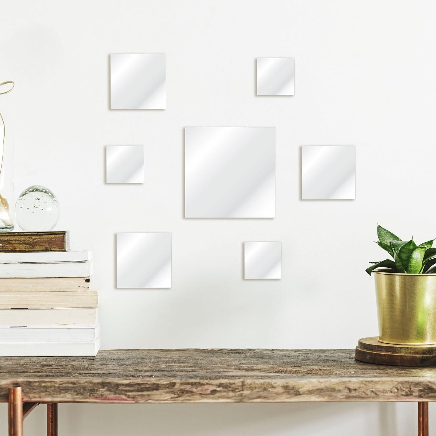Elements Square Wall Mirrors, Set of 7