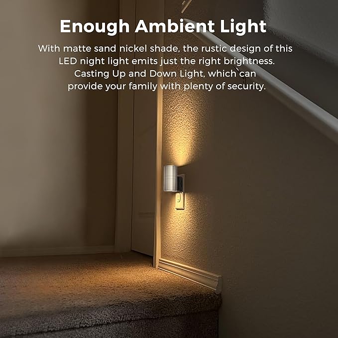 L LOHAS LED Night Light, Dimmable Night Lights Plug into Wall, Metal-Shade - Image 5