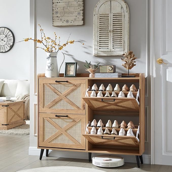 Shoe Storage Cabinet, Boho Shoe Organizer by Barnyatoh
