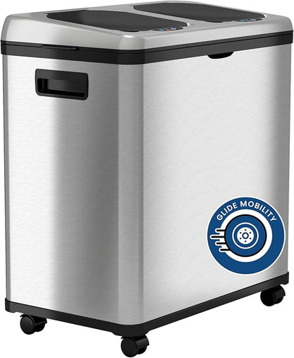 iTouchless 16 Gallon Touchless Sensor Kitchen Trash Can and Recycle Bin by iTouchless