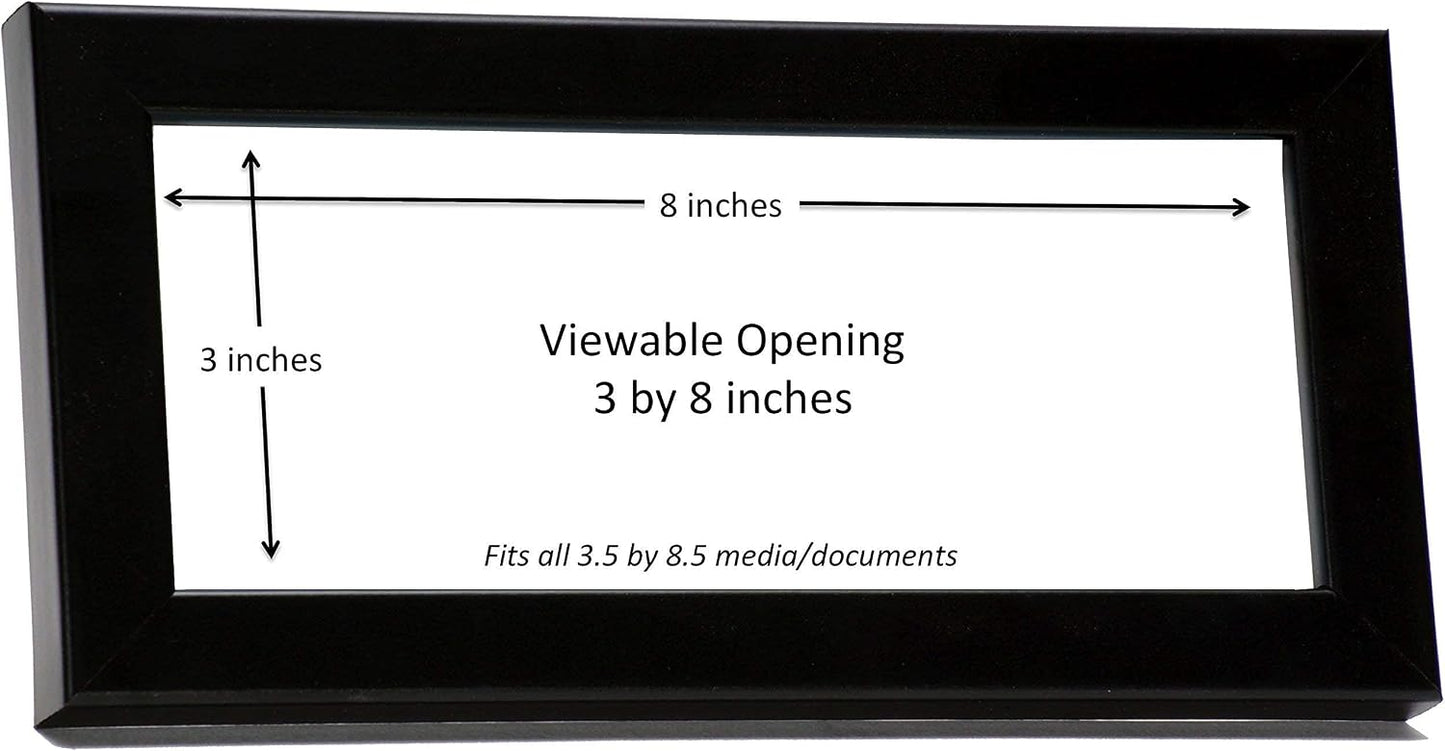 [3.5x8.5bk Professional Black Business License Certificate Frame, Holds 3.5 by 8.5 inch Media, Self-Standing with Wall Hanger (Pack of 2)