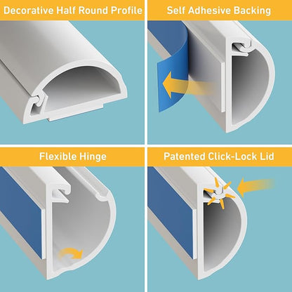 D-Line 13.12ft Cord Hider Kit, Patented Cable Cover, Hide Wires on Wall - Image 3