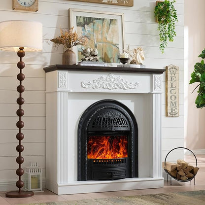 45" Electric Fireplace with Mantel, Birdcage-Style Electric Fireplaces TV Stand - Image 5