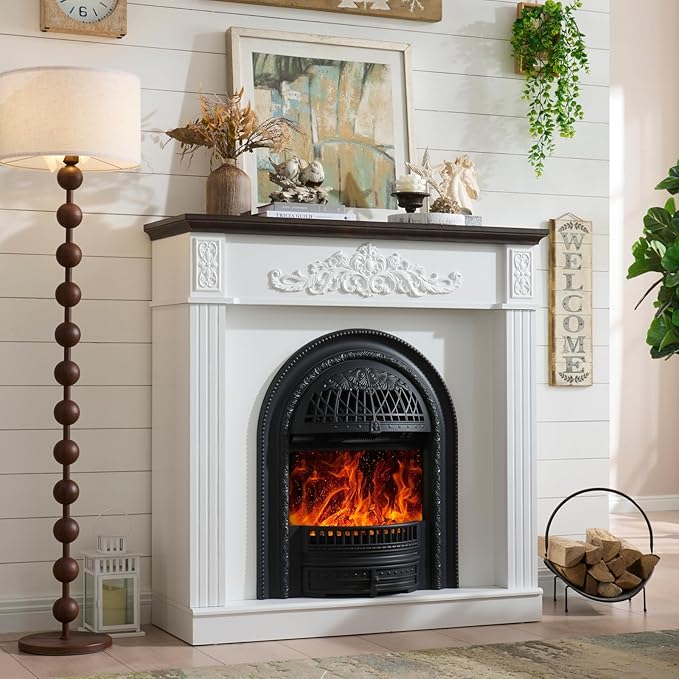 45" Electric Fireplace with Mantel, Farmhouse Electric Fireplaces TV Stand - Image 6
