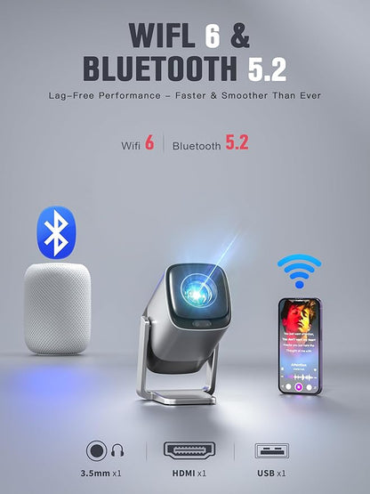 Mini Projector with WiFi and Bluetooth, XuanPad Smart Projector 4K Support - Image 8