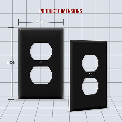 ENERLITES Duplex Receptacle Outlet Wall Plate, Size 1-Gang 4.50" x 2.76" - Image 2
