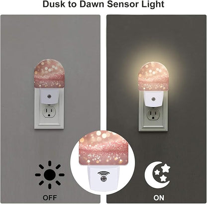 sndheke Rose Pink Glitter Night Light, 0.5w Energy Saving Sleep Friendly - Image 3