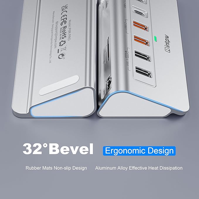 P9R PRO USB C Hub Ethernet, 10 in 1 USB Docking Station 10Gbps - Image 7