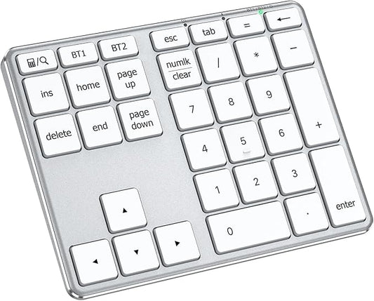 iClever KP10 Bluetooth Number Pad, Dual Device Connection, 34 Keys Ultra-Slim by iClever