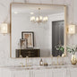 LOAAO 40”X36” Gold Bathroom Mirror, Rounded Rectangle Gold Frame Mirror by LOAAO