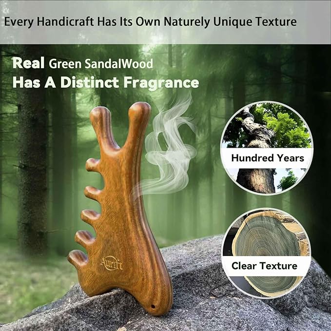 4-in-1 Wooden Gua Sha Tool for Face & Small Body, Scalp & Head Massage for - Image 6