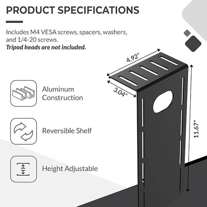 HumanCentric DSLR Monitor Mount Small, Desk Camera Mounting, Light Webcam - Image 3