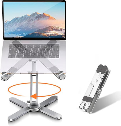 Laptop Stand with 360 Rotating Base, Computer Notebook Laptop Riser Metal Holder by Moallia