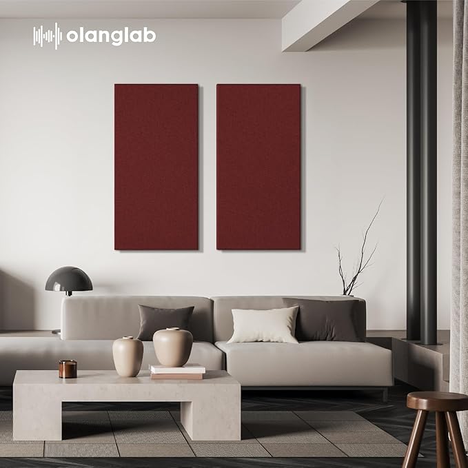 Olanglab Sound Absorbing Acoustic Wall Panels 2 Pack, Large Fabric Wrapped - Image 3