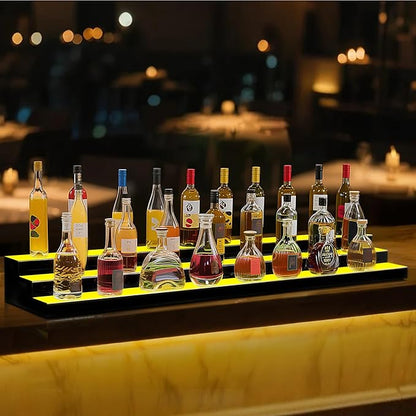 VEVOR LED Lighted Liquor Bottle Display, 3 Tier 70 Inch, Illuminated Home Bar - Image 2