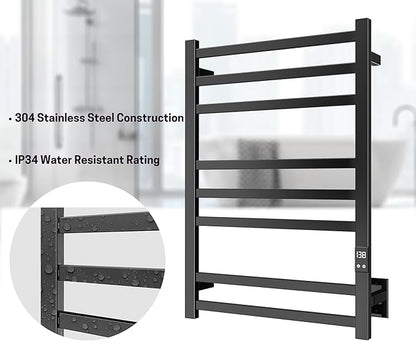 8-Bar Electric Heated Towel Warmer, Fast Heating - Image 4