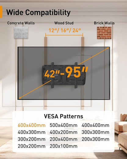 Perlegear Full Motion Sliding TV Wall Mount - Image 2