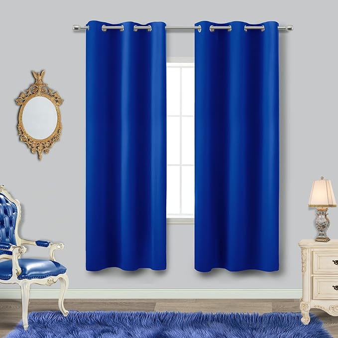 KOUFALL Cobalt Blue Blackout Curtains by KOUFALL