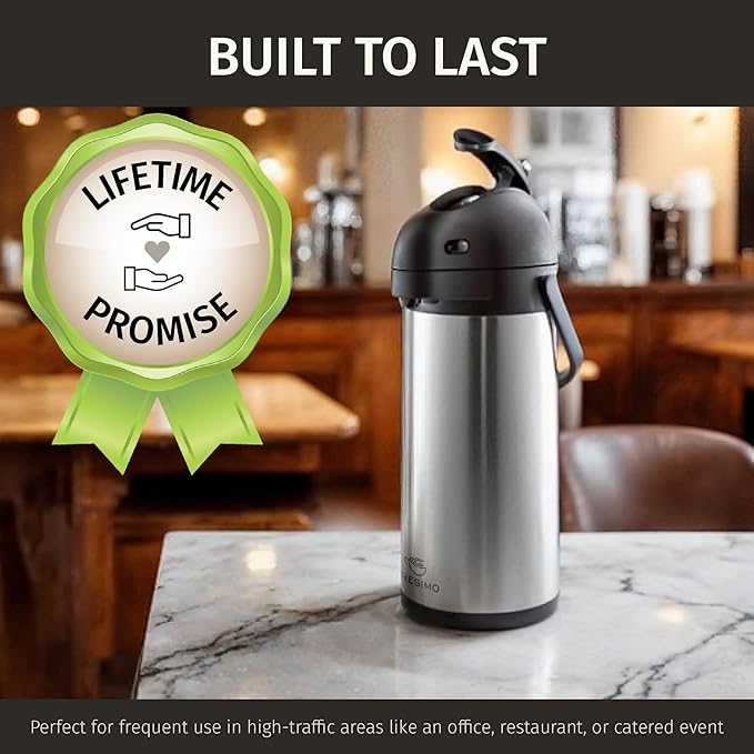 Cresimo Coffee Carafe with Pump - 102oz / 3L Airpot 12 Hours Large Hot Water - Image 9