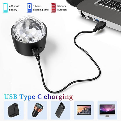 Wiwreenm Mini Disco Ball Light, Rechargeable Party Lights, Sound Activated - Image 5