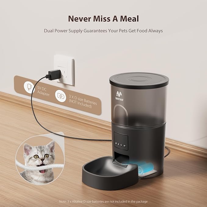 IMIPAW Automatic Cat Feeder, 5G WiFi Cat Food Dispenser - Image 4
