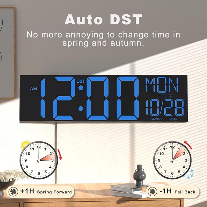 JALL 30" Large Digital Wall Mount Clock - Image 5