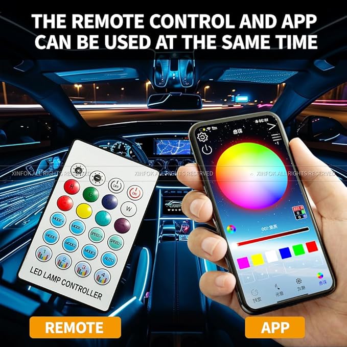 Ambient Lighting Car led Lights Interior, 43.3'' USB Powered Acrylic Neon - Image 6