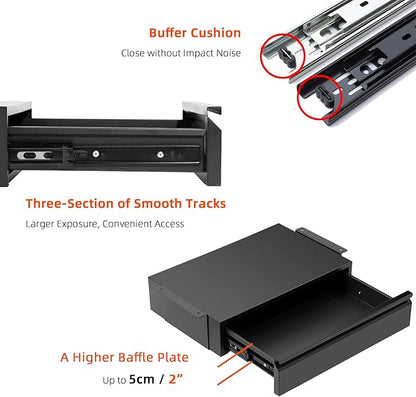 1 Pack Under Desk Drawer 18", Pull-out Storage Organizer - Image 4