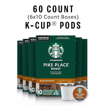 Starbucks K-Cup Coffee Pods, Medium Roast Hot or Iced Coffee, Pike Place Roast - Image 2