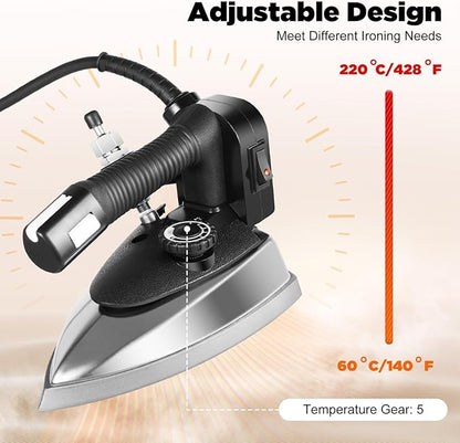 1200W Industrial Electric Steam Iron, Professional Steam Iron - Image 5