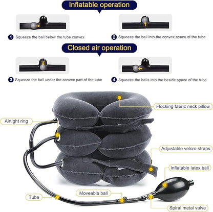 Cervical Traction Device for Neck Pain Relief, Adjustable Inflatable Neck - Image 2