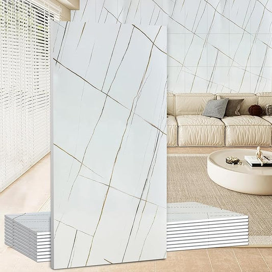 Wall Panels Peel and Stick，PVC Imitation Artificial Marble Tiles Sticker，20 pcs by Unknown