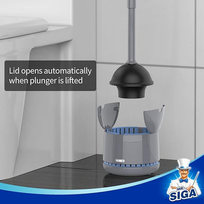 MR.SIGA Toilet Plunger with Holder, Heavy Duty Plunger with Sturdy Handle - Image 3