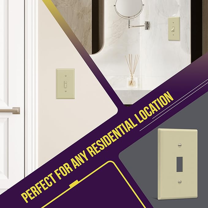 ENERLITES Toggle Light Switch Wall Plate, Gloss Finish, Size 1-Gang 4.50" x - Image 4