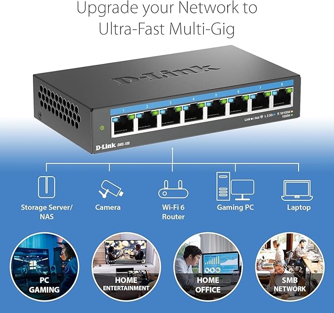 D-Link 8-Port 2.5GB Unmanaged Gaming Switch - Image 4