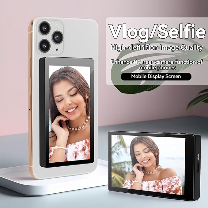 LANBOUY Selfie Screen Back Camera Monitor Phone Vlog Magnetic Selfie Screen - Image 2