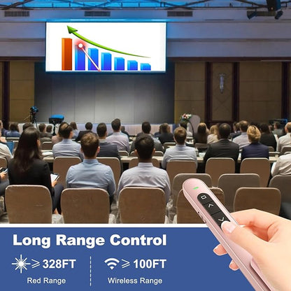 QUI Presentation Clicker for PowerPoint, RF 2.4GHz USB C Wireless Presenter - Image 6