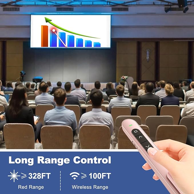 QUI Presentation Clicker for PowerPoint, RF 2.4GHz USB Wireless Presenter Remote - Image 5