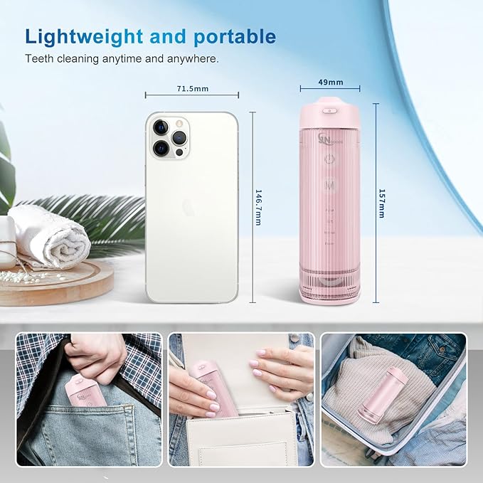 JNGOODS Mini Portable Water Flosser Oral Irrigator Water Teeth Cleaner Pick - Image 7