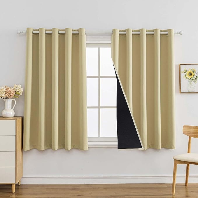 Anytime 100% Blackout Curtain 2 Panels Set, Thermal Insulated Window Drapes by Anytime